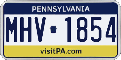 PA license plate MHV1854