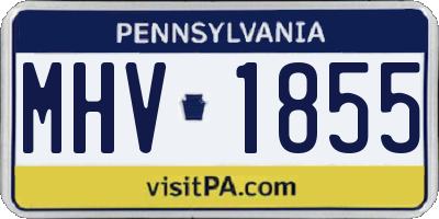 PA license plate MHV1855