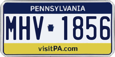 PA license plate MHV1856