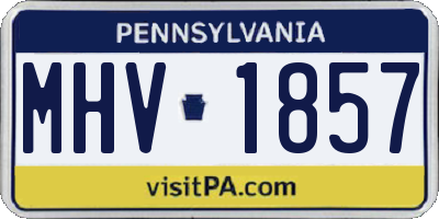PA license plate MHV1857