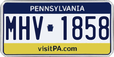 PA license plate MHV1858