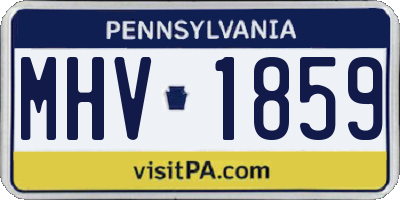 PA license plate MHV1859