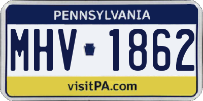 PA license plate MHV1862
