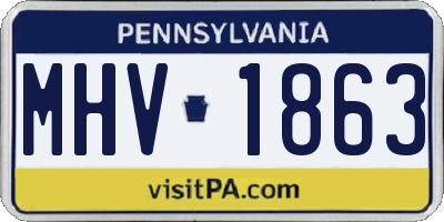 PA license plate MHV1863