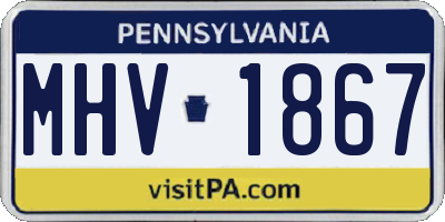PA license plate MHV1867