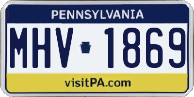PA license plate MHV1869