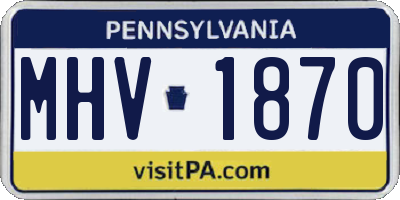 PA license plate MHV1870