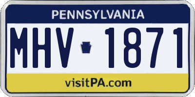 PA license plate MHV1871