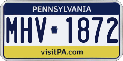 PA license plate MHV1872