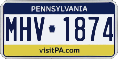 PA license plate MHV1874
