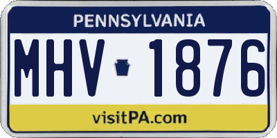PA license plate MHV1876