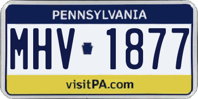 PA license plate MHV1877