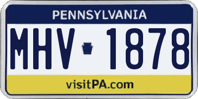 PA license plate MHV1878