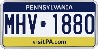 PA license plate MHV1880