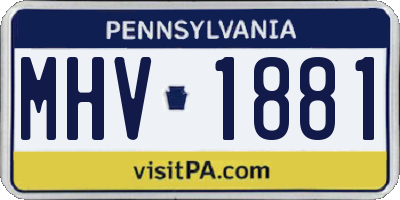 PA license plate MHV1881