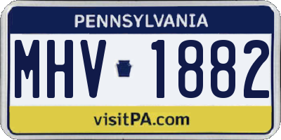 PA license plate MHV1882
