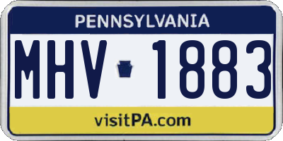 PA license plate MHV1883