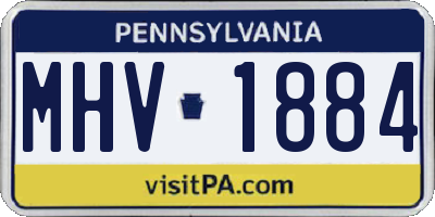 PA license plate MHV1884