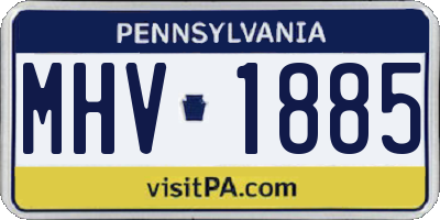 PA license plate MHV1885