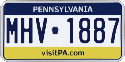 PA license plate MHV1887