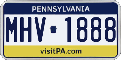 PA license plate MHV1888