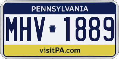 PA license plate MHV1889