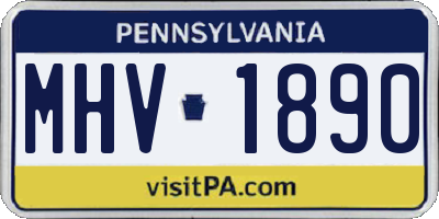 PA license plate MHV1890