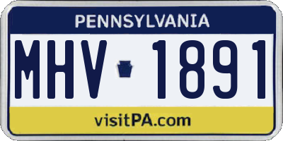 PA license plate MHV1891