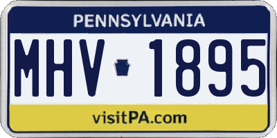 PA license plate MHV1895