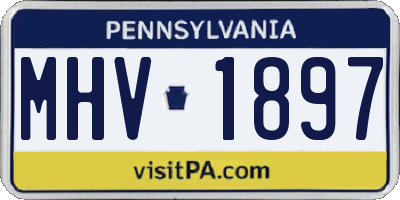 PA license plate MHV1897