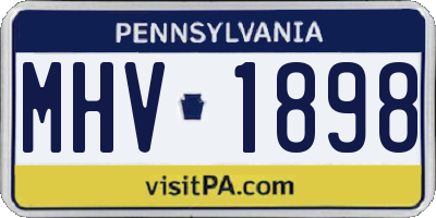 PA license plate MHV1898