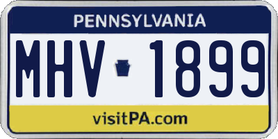 PA license plate MHV1899