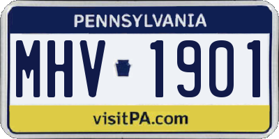 PA license plate MHV1901