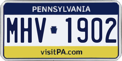 PA license plate MHV1902