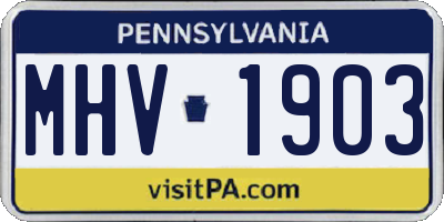 PA license plate MHV1903