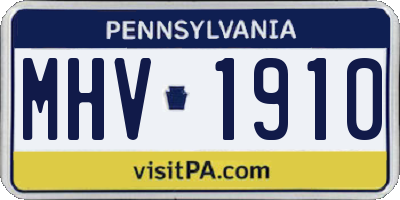 PA license plate MHV1910