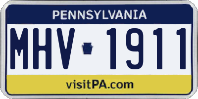 PA license plate MHV1911