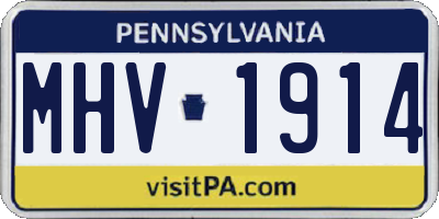 PA license plate MHV1914