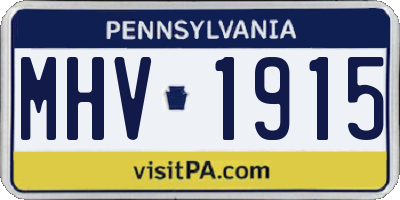 PA license plate MHV1915
