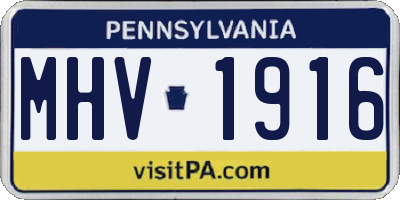 PA license plate MHV1916