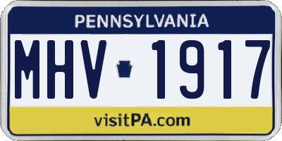 PA license plate MHV1917