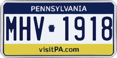 PA license plate MHV1918