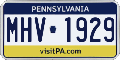 PA license plate MHV1929