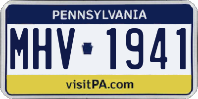 PA license plate MHV1941