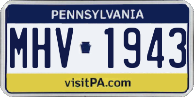 PA license plate MHV1943