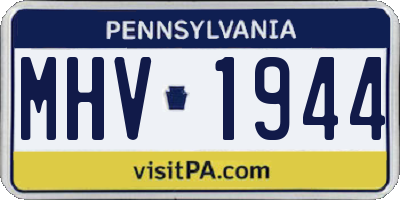 PA license plate MHV1944