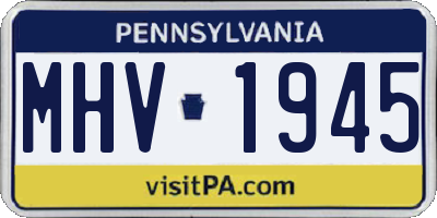 PA license plate MHV1945