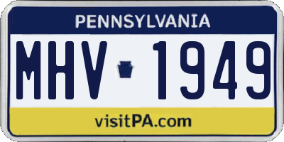 PA license plate MHV1949