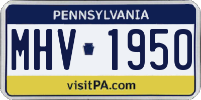 PA license plate MHV1950