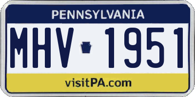 PA license plate MHV1951
